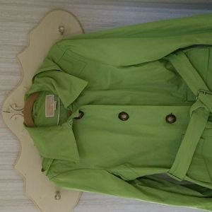Michael Kors lime green hooded rain coat